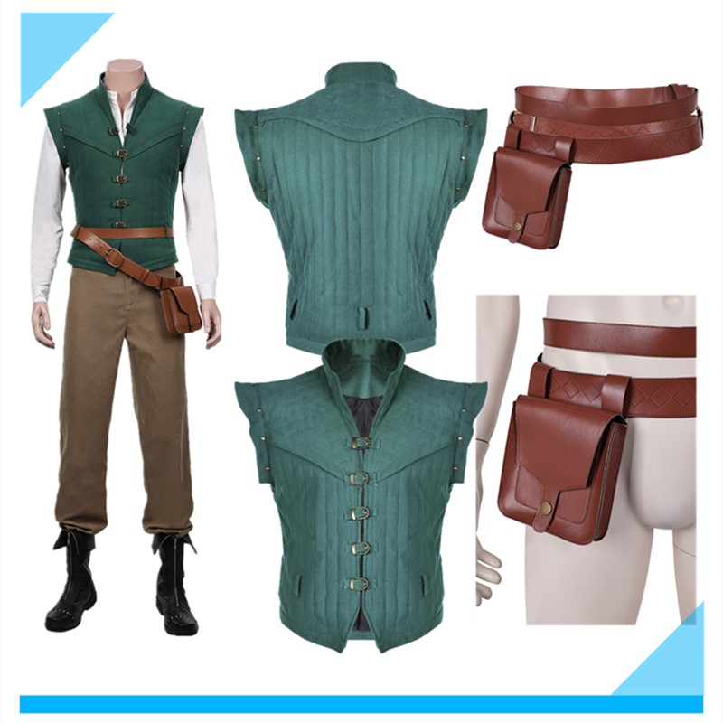 Leather Work Vest - Disguise Flynn Prince Rider Cosplay Costume