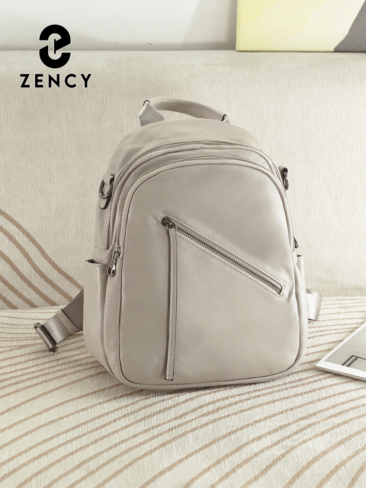 Leather Work Womens Backpack - Zency Women's Genuine Leather Backpack Multi-Pockets