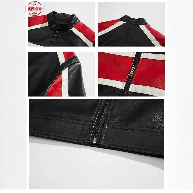 Ready To Race Logo Printed Off - Leather Work Jacket With Hood recension och pris