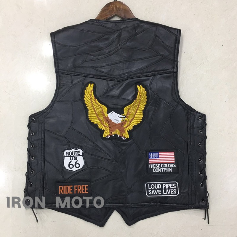 NEW Motorcycle Vests Men Cafe  - Leather Work Vest recension och pris