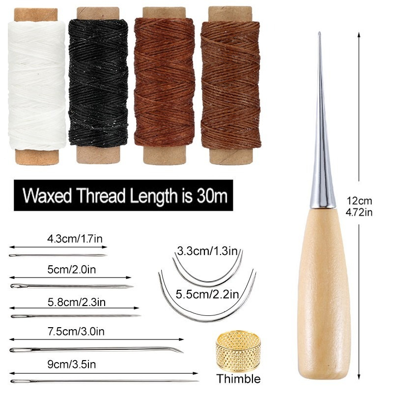 13pcs Waxed Thread Leatherwork - Leatherwork For Beginners recension och pris