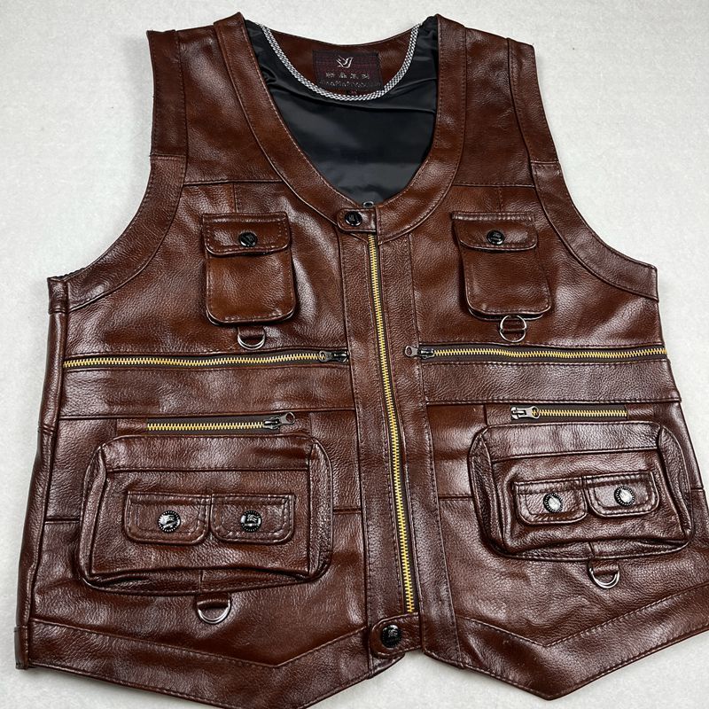 Cowhide Genuine Leather Vest W - Leather Work Vest recension och pris