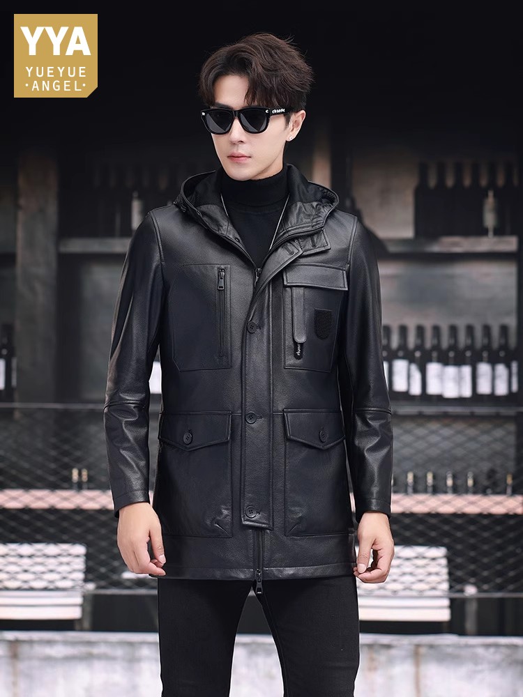 Winter Business Men Work Mid L - Leather Work Jacket With Hood recension och pris