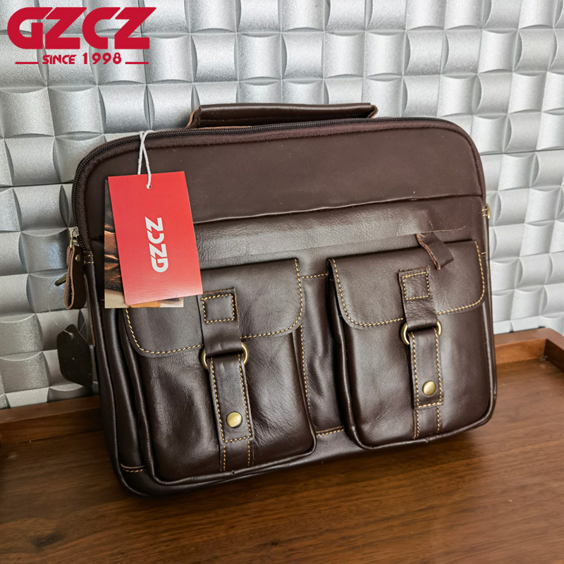 GZCZ Men's Handbag Leisure Bus - Leatherwork Bag recension och pris