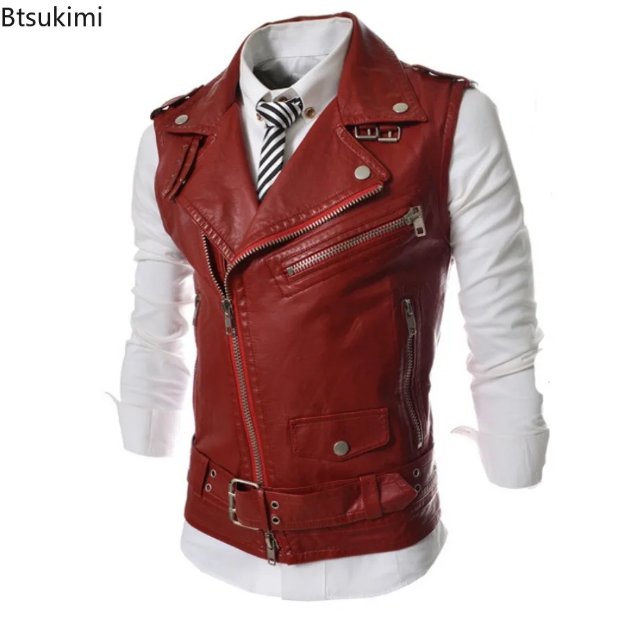2026 Men's Casual PU Leather V - Leather Work Vest recension och pris