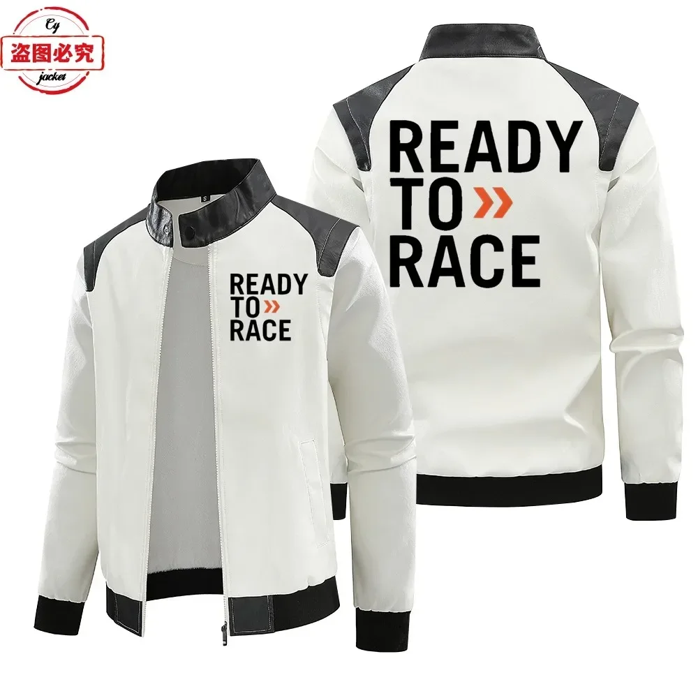 Ready to Race logo printed off - Leather Work Jacket With Hood recension och pris