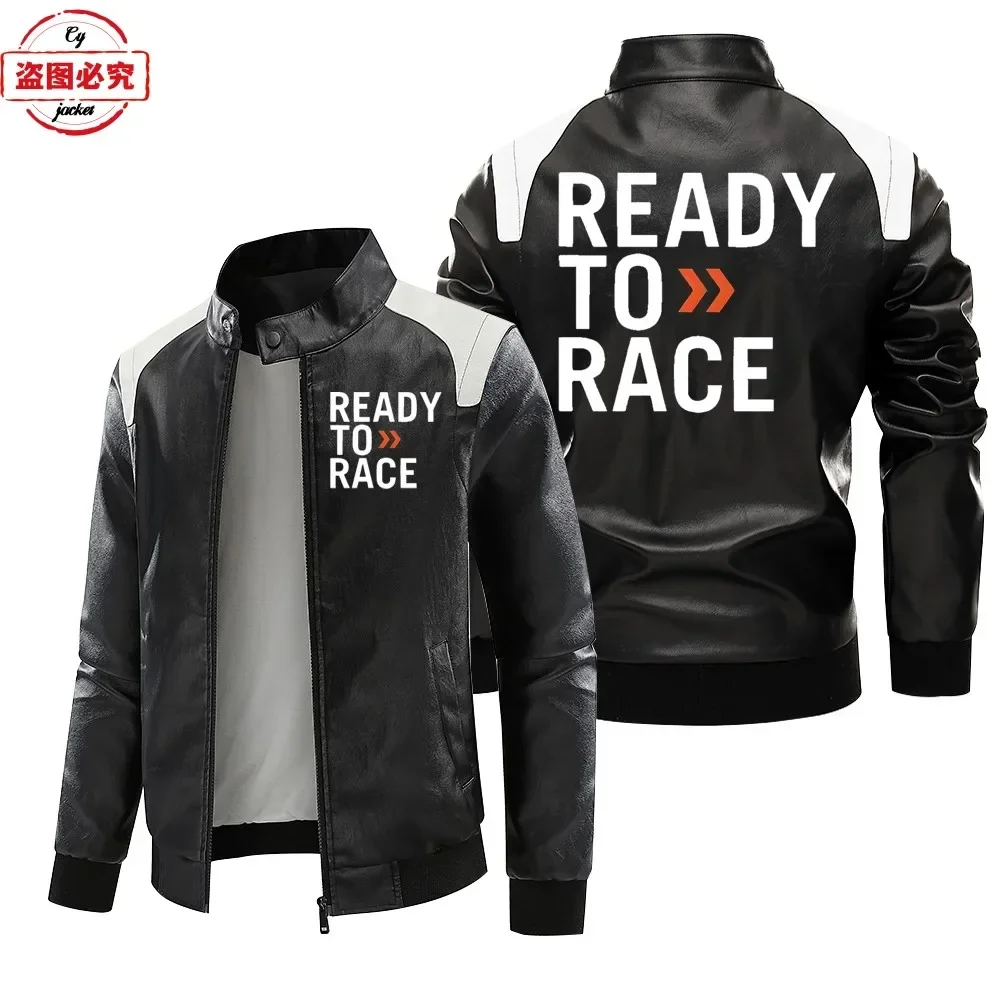 Ready to Race logo printed off - Leather Work Jacket With Hood recension och pris