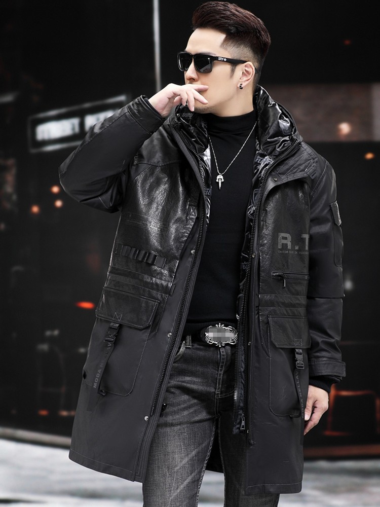 Winter Genuine Leather Coat Me - Leather Work Jacket With Hood recension och pris
