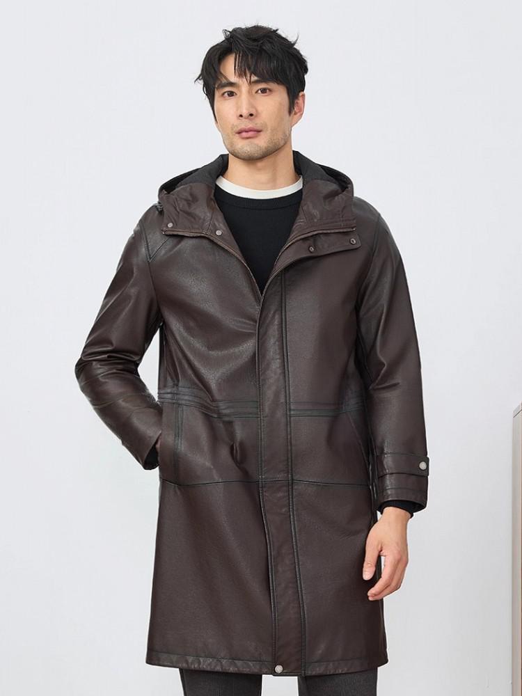 Fashion Mens Autum New Hooded  - Leather Work Jacket With Hood recension och pris