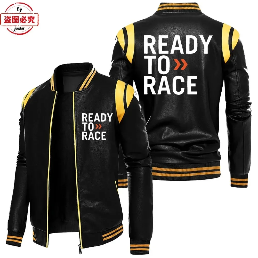 Ready To Race Logo Printed Off - Leather Work Jacket With Hood recension och pris