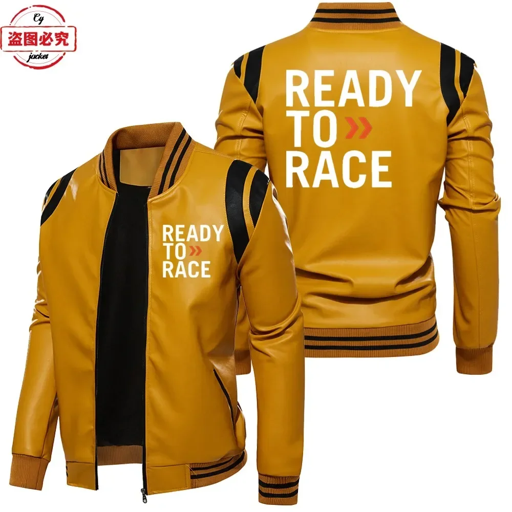 Ready To Race Logo Printed Off - Leather Work Jacket With Hood recension och pris