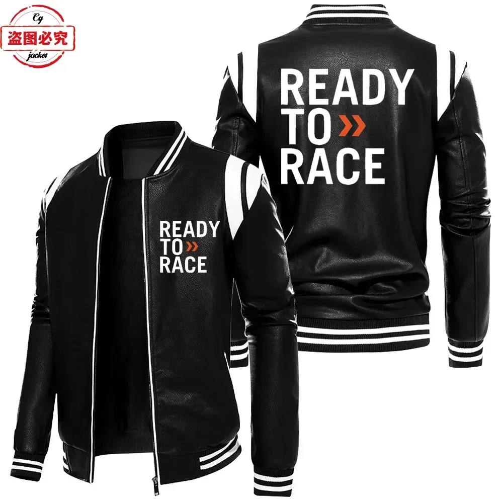 Ready To Race Logo Printed Off - Leather Work Jacket With Hood recension och pris