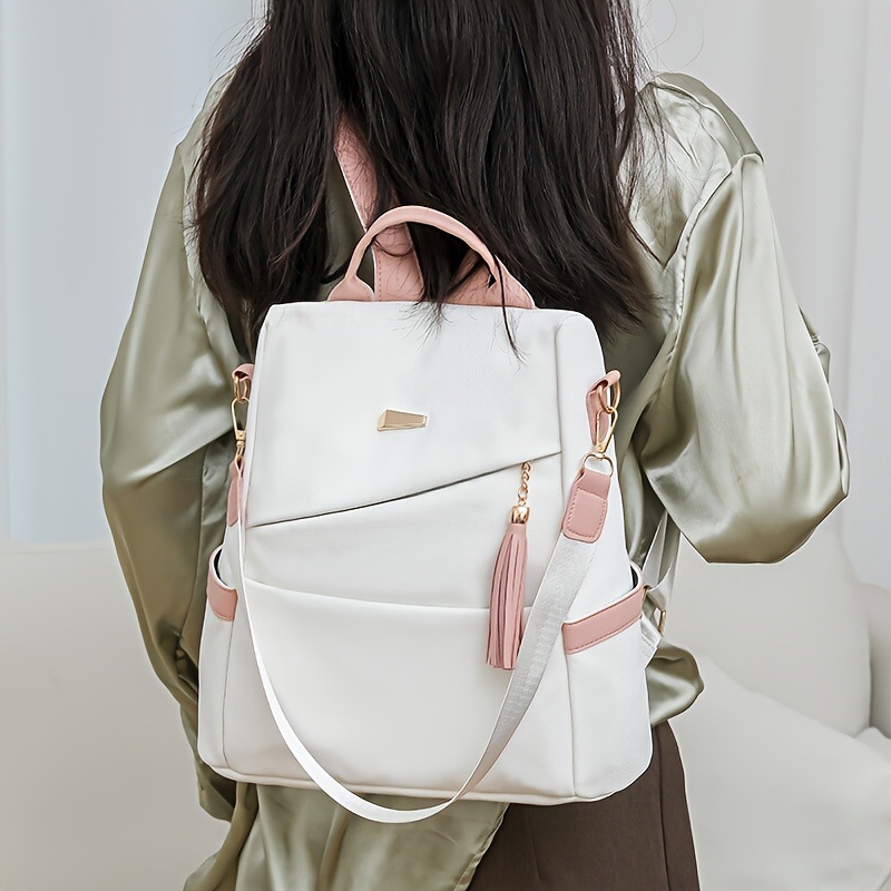Fashionable Soft Leather Anti  - Leather Work Womens Backpack recension och pris