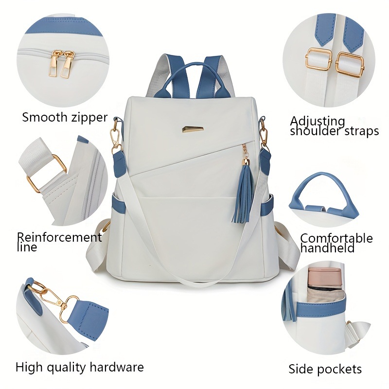 Fashionable Soft Leather Anti  - Leather Work Womens Backpack recension och pris