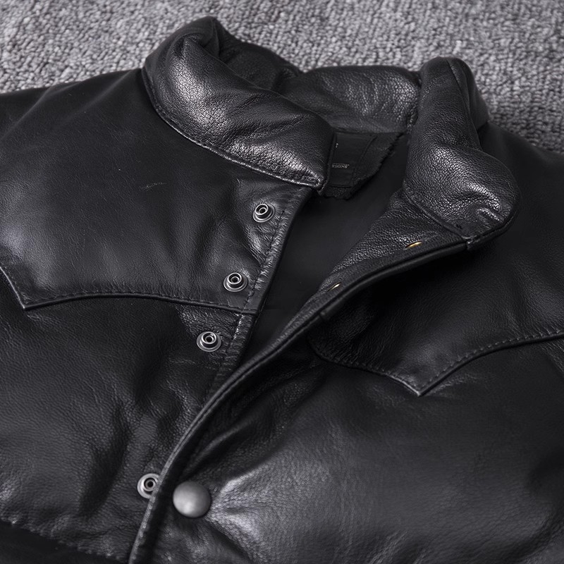 Men's Slim Fit Leather Jacket  - Leather Work Vest recension och pris