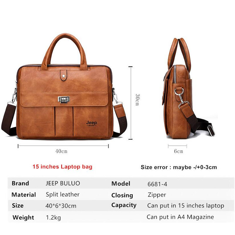 Jeep Buluo Men's Leather Brief - Leatherwork Bag recension och pris