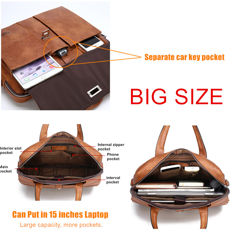 Jeep Buluo Men's Leather Brief - Leatherwork Bag recension och pris