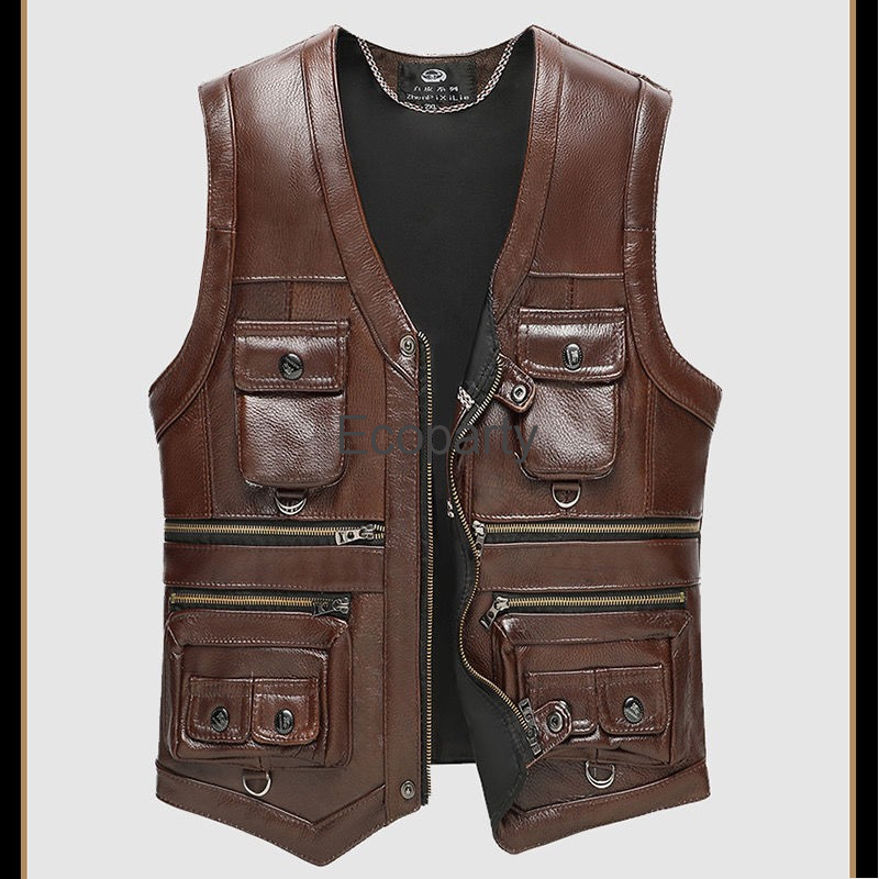 2024 Autumn Winter Leather Ves - Leather Work Vest recension och pris