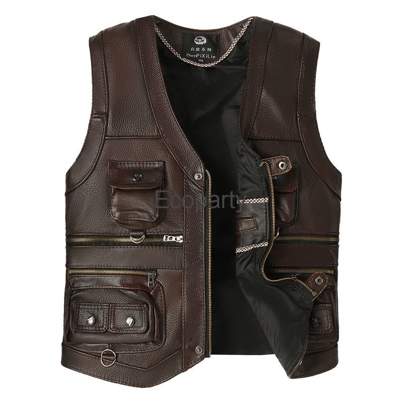 2024 Autumn Winter Leather Ves - Leather Work Vest recension och pris