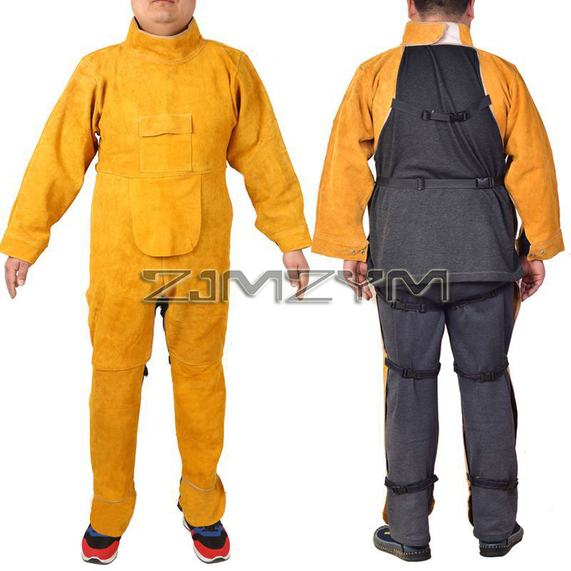 Cowhide Leather Welding Suit W - Leather Work Overalls recension och pris