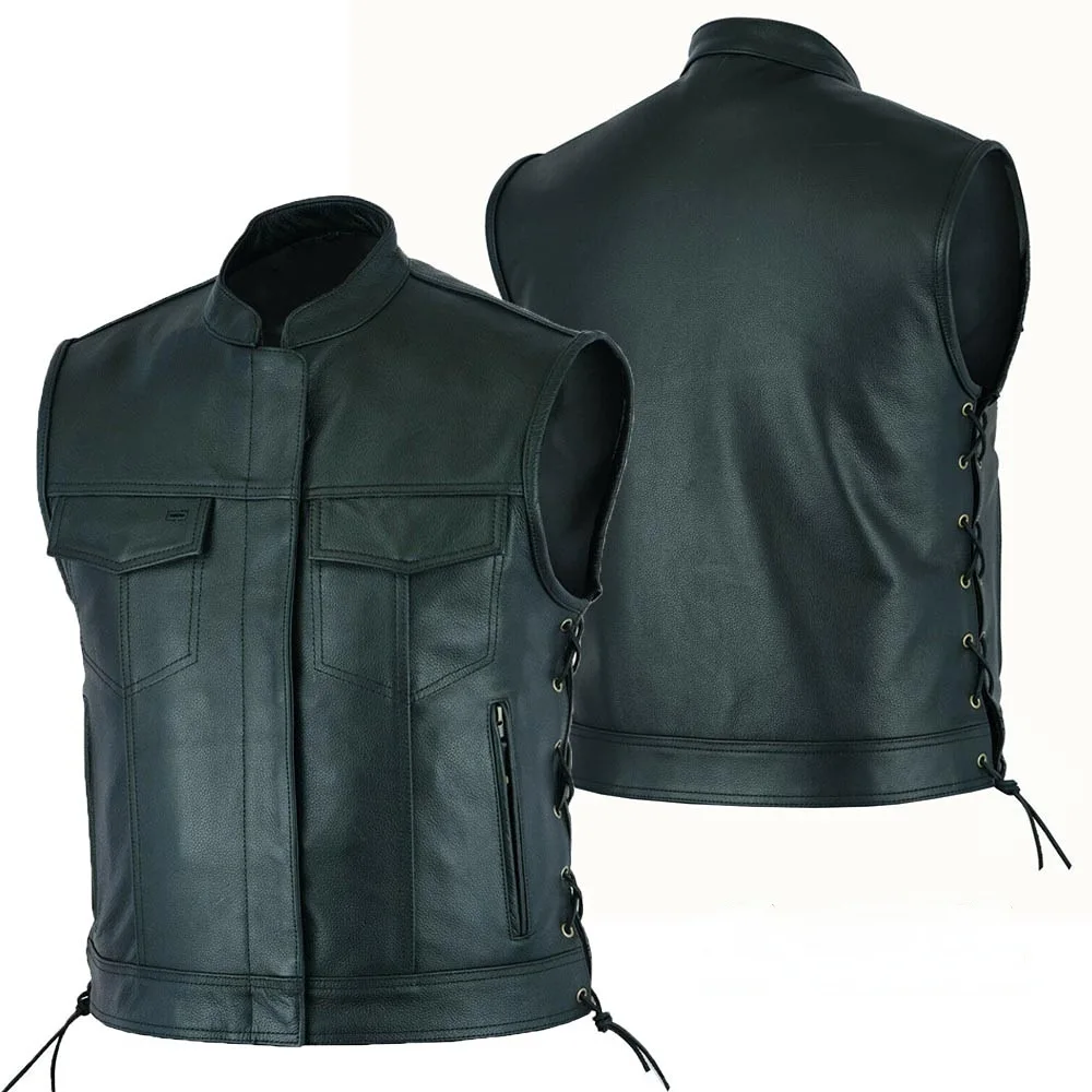 Vest Leather Punk Fashion Casu - Leather Work Vest recension och pris
