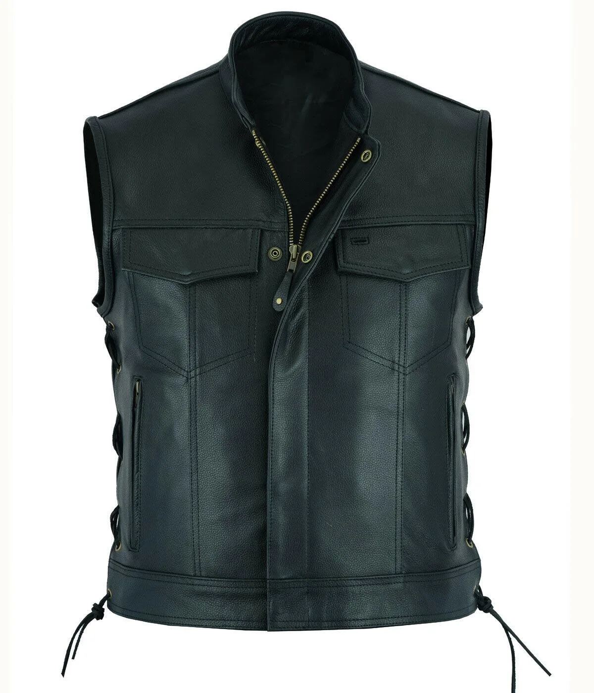 Vest Leather Punk Fashion Casu - Leather Work Vest recension och pris
